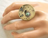 Steampunk Jewelry - Watch Part Ring with Turquoise, steam punk, Steampunk ring, Turquoise ring, OOAK