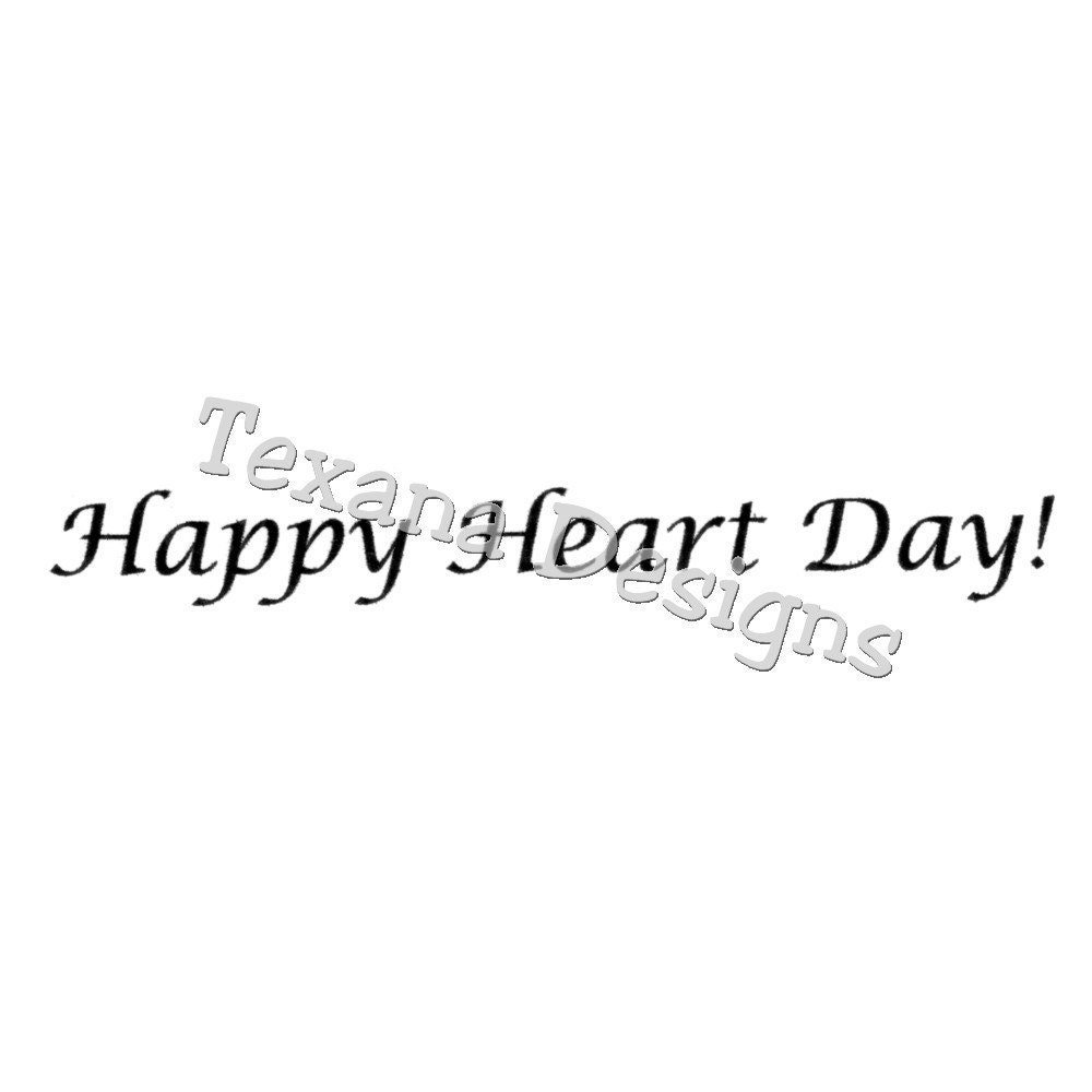 Happy Heart Day     Cling Mount Rubber Stamp