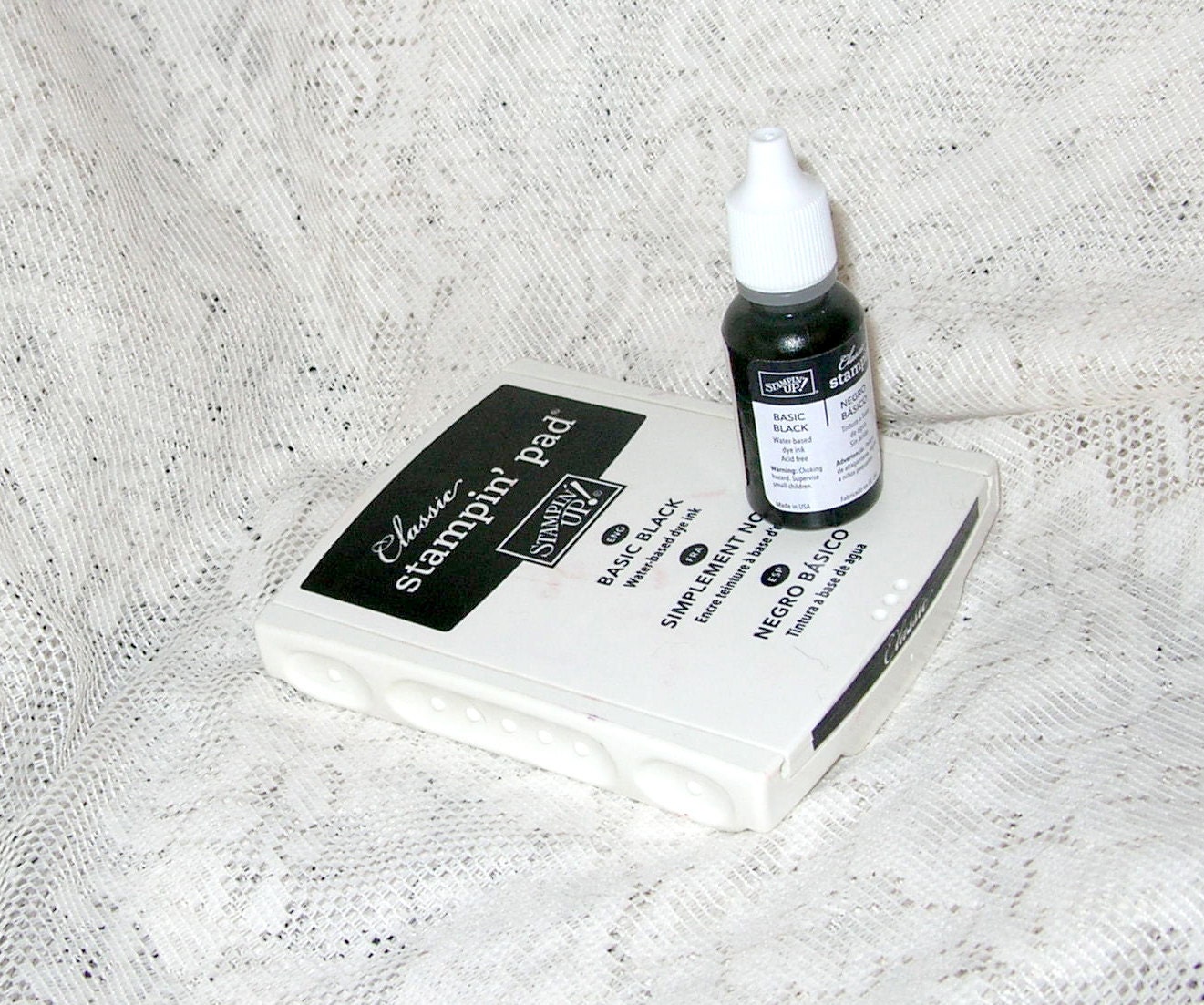 Stampin Up ink, Basic Black ink pad and reinker, Colorant for Stamping