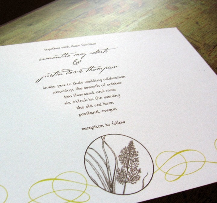 wheat wedding invitation