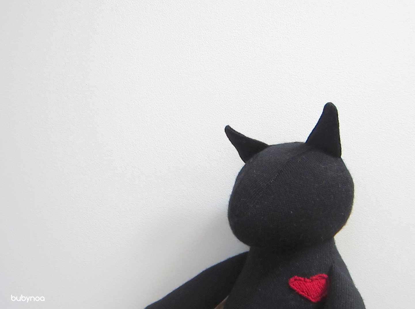Ceci the Black Cat eco friendly, upcycled Merino wool sweater black cat soft heirloom Unique for boys girls and adults handmade unique