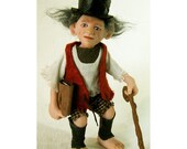 CLOCK MAKER ELF ooak art doll fantasy story sculpture handmade