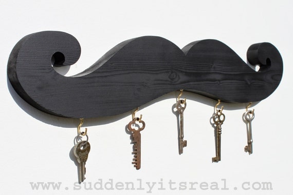 black mustache key hook