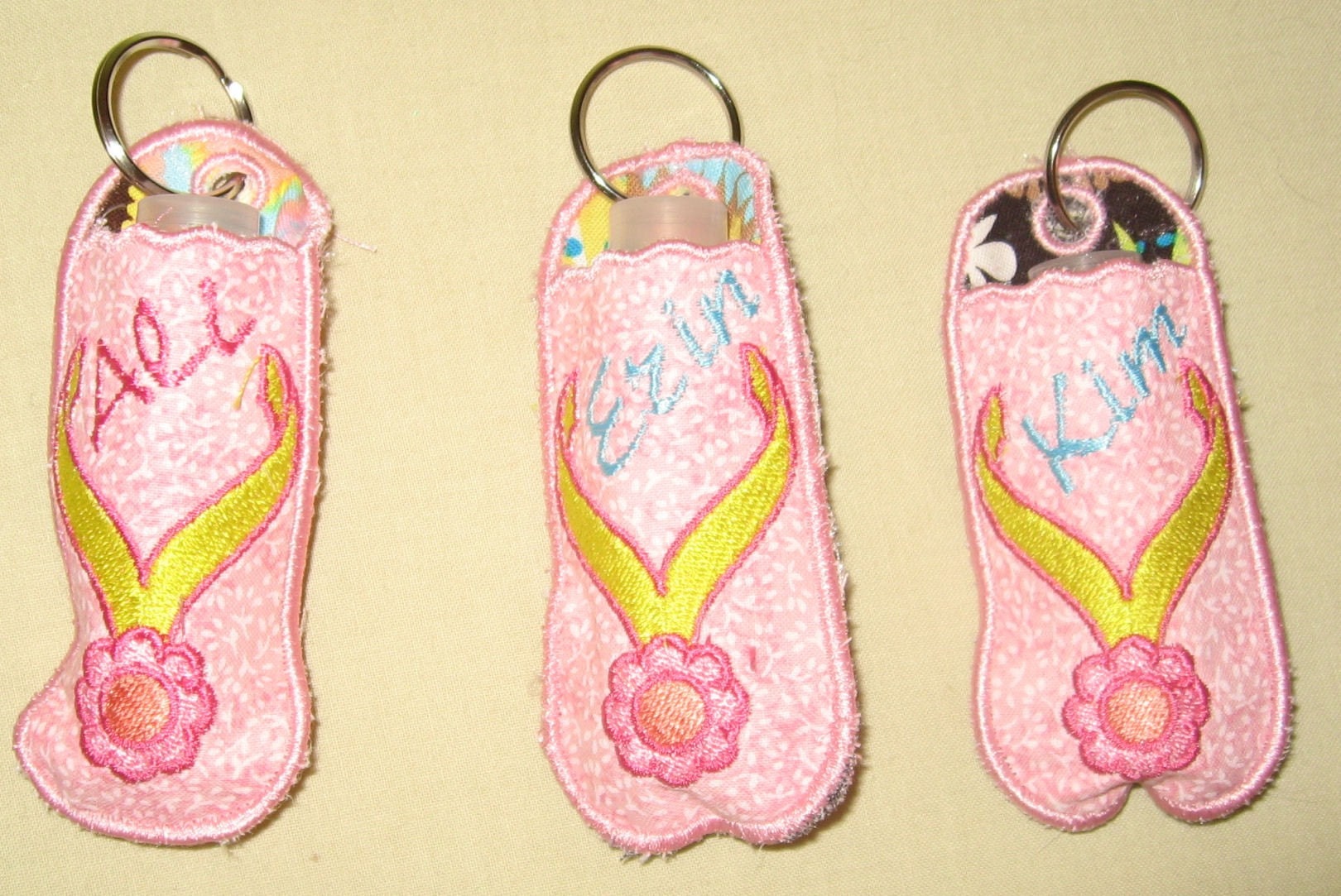 Flip Flop Keychain Lipstick or Chapstick holder Great gift for teachers friends family