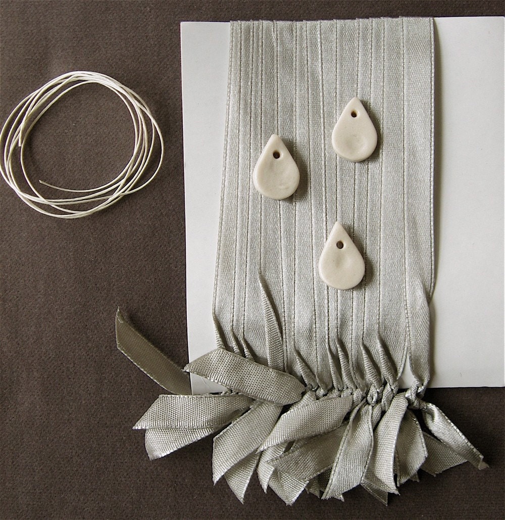 white porcelain pendant tiny raindrop