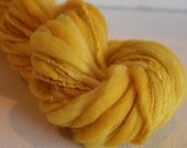 Thick and thin merino handspun yarn 50yds thick and thin rich gold