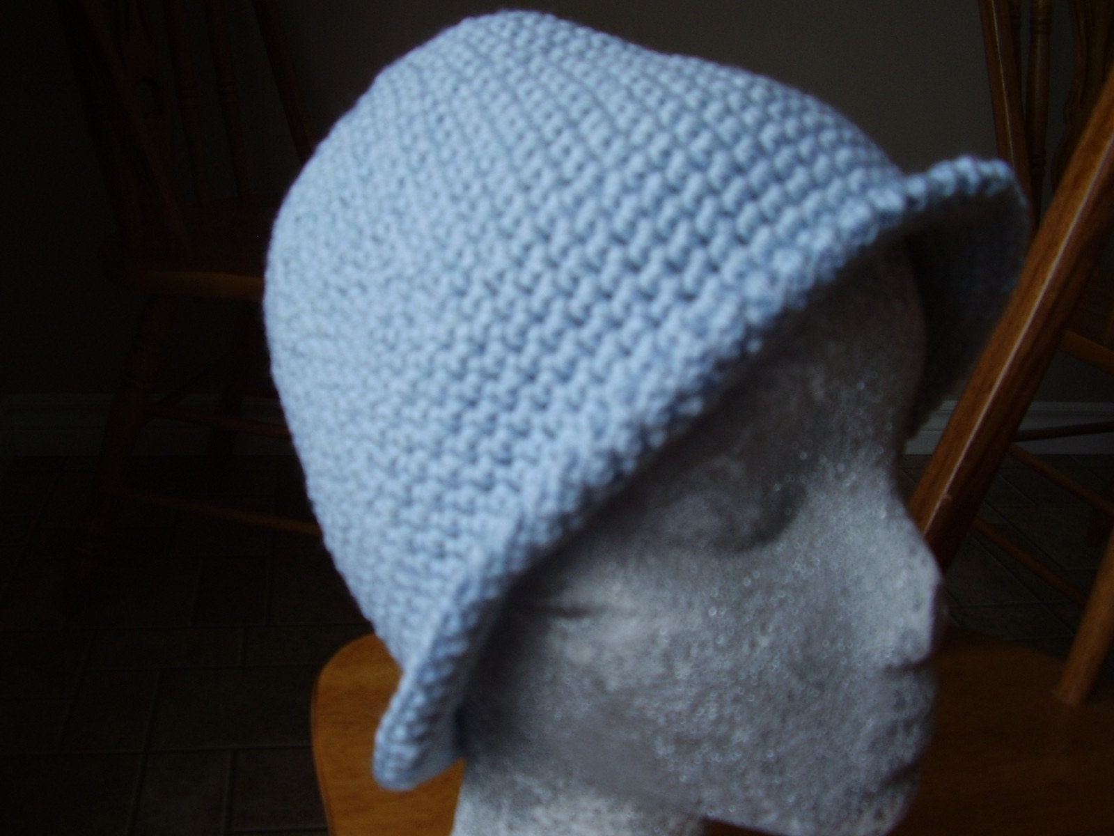 Warm and Cozy Light Blue Colour Womens Crochet Cloche/Hat