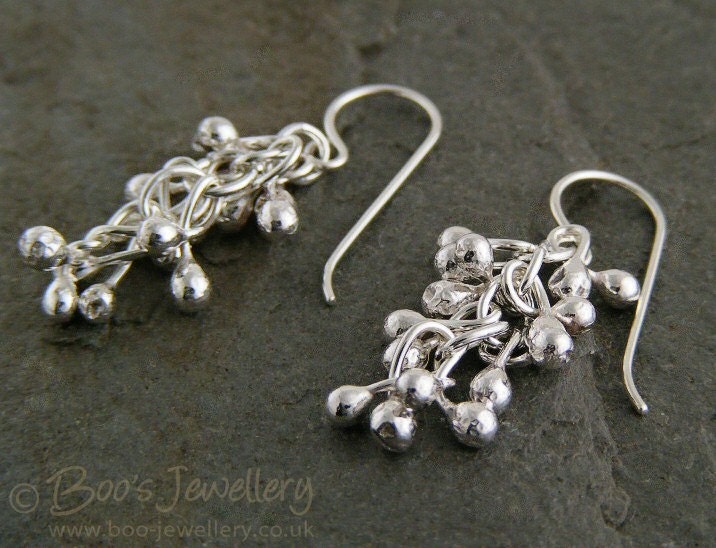 Sterling silver raindrop twisted bud earrings