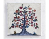 Tree of Life Art Block - 5x5 Canvas Print on Wood Frame - Folk Art - Wall Art - Home Decor
