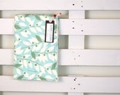 baby blanket, turquoise white and green mod vines, parent-friendly.