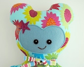 Blue and Pink Flowery Super Hero Teddy