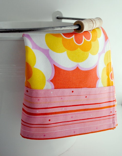 Pink, Red, Yellow and Orange Cotton Tea Towel