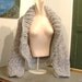 Long sleeved shrug small medium women chunky knit with shawl collar in tweedy grey mix