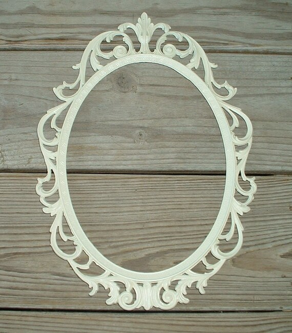 Ornate Oval Metal Frame with Convex Glass by LoveTspVintage