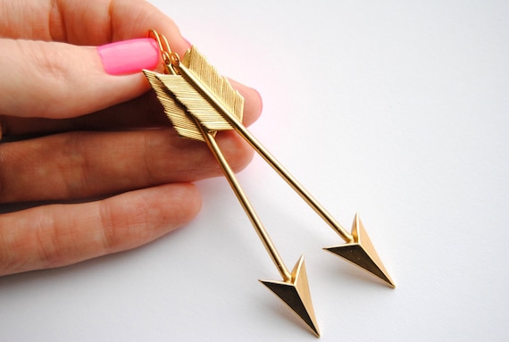 Large Arrow Earrings - Handmade Jewelry - Free Shipping in the US - Summer Fashion