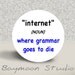 Internet (noun) - Where Grammar Goes to Die - PINBACK BUTTON - 1.25 inch round