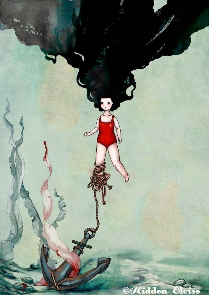 Pray the anchor stays heavy, my child...  -- Print 16 x 11 inches --