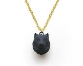 Wolf Necklace, wolf head necklace, Modern animal necklace, wolf, cool jewelry, animal head, goth jewellery, whimsical