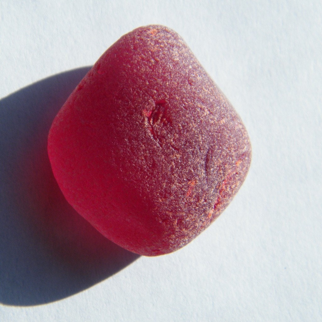 Cherry Red Seaglass Beach Glass Pendant Size RARE FLAWLESS