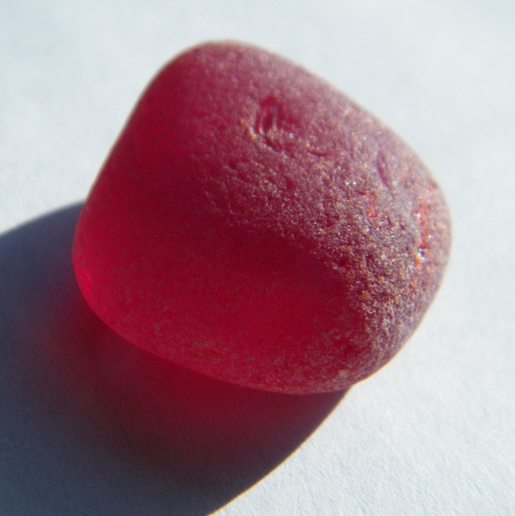 Cherry Red Seaglass Beach Glass Pendant Size RARE FLAWLESS