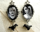 Edgar Allen and Virginia Poe Earrings - Gothic Couple Series.