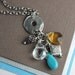 Long Silver Necklace in Turquoise, Quartz, and Silver - Mayan Sunshine