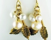Amelia Parisian Nostalgia Pearl With Gold Leaf Earrings