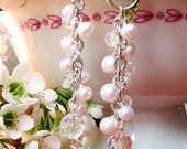 CARINA Parisian Couture Vintage Crystal With White Pearls Sterling Silver Earrings