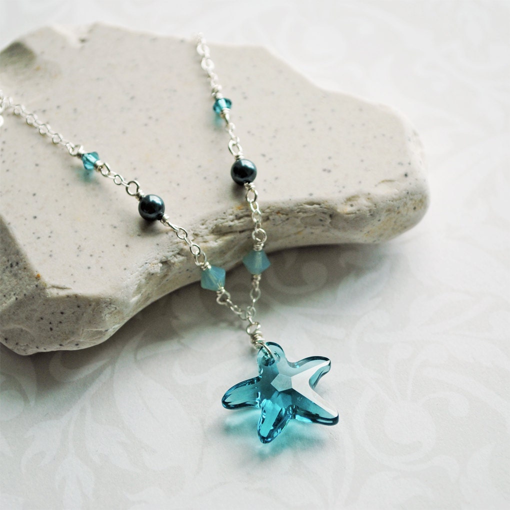 Necklace - BEACH MEMORIES - Indigo Starfish