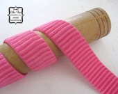 Hot Pink Pleated Satin Ribbon - 1" wide - 5 yards