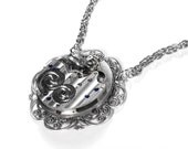 Steampunk Jewelry Necklace Vintage Etched Pocket Watch PINSTRIPED Wedding Anniversary Mother's Day STRIKING BEAUTY - Steampunk by edmdesigns