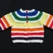 Handknit Baby Rainbow Sweater with Heart Buttons