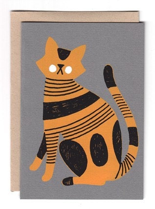Cat in Grey Card