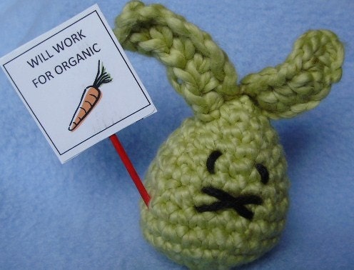 SALE ReadyToShip Eco Easter Toy Bunny Egg --organic cotton crochet