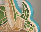 Green Sea Turtle Mosaic Art Mixed Media Sculpture