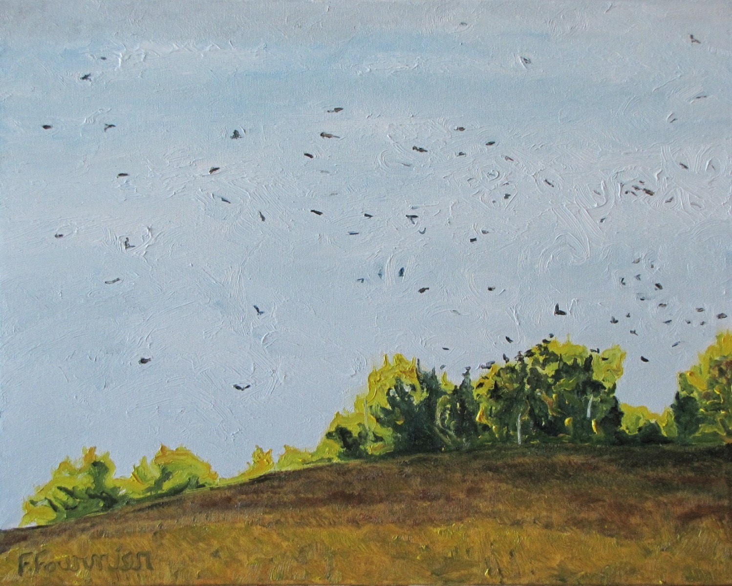 Art Original Oil Painting Landscape Fournier Appalachian Landscape Oil Painting Quebec Canada "Away" 16 x 20