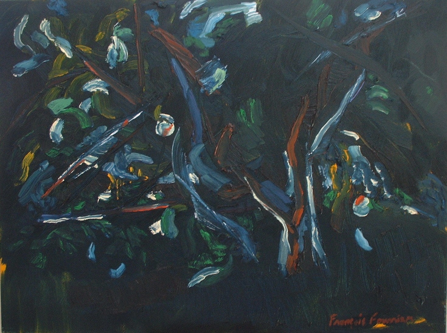 Art Original Oil Painting Tree Fournier Canada Appalachian Quebec " The Apple Tree In Black " 18" x 24"