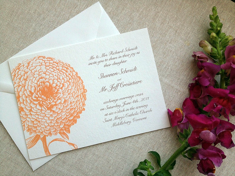 Stunning Chyrsanthemum Vintage Wedding Invitation