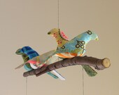 Bird Mobile Custom  5 colorful Birds on natural tree branches personalized just for you