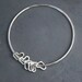 Sterling Silver Bangle, Heart Charm Bracelet, Besos, Stacking Bracelet, Stackable Bangle, Single Bracelet, Mothers Day