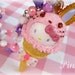 Hello kitty kawaii sweet ice cream cone bunny pen necklaces with star bow waffle cookie ears and pink purple pastel beaded chain