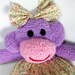 Handmade Sock Monkey Stuffed Animal Doll Baby Toys