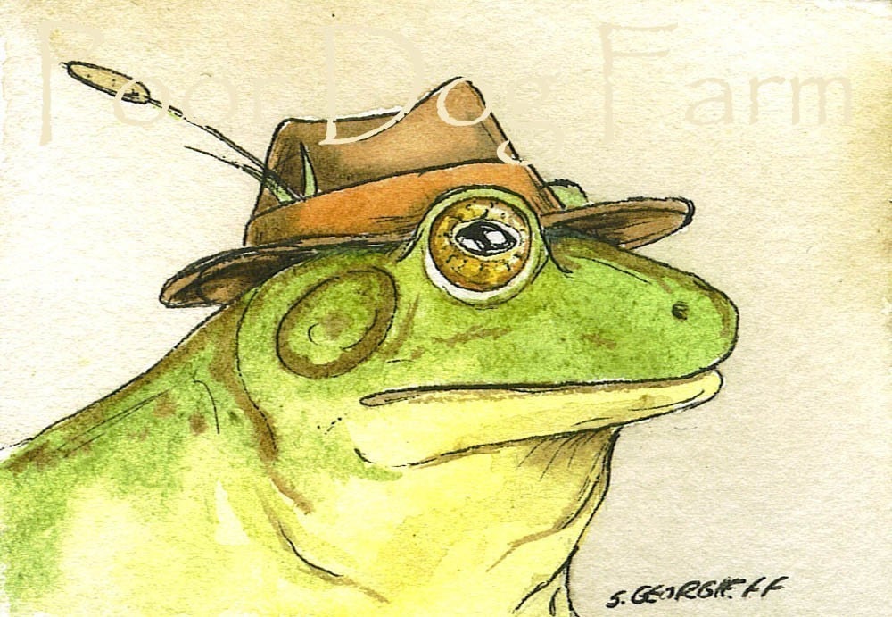 ACEO signed PRINT - Bull Frog