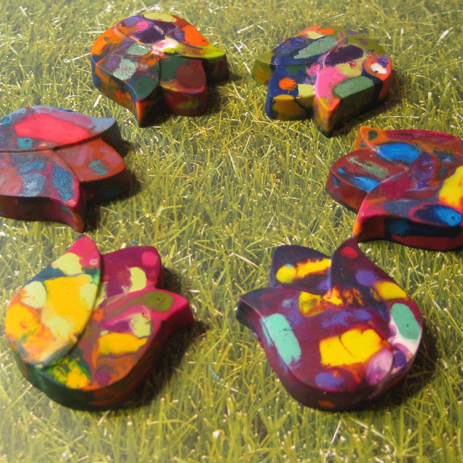Recycled Rainbow Crayons - Jumbo Tulip Rainbow Crayons (Set of 3 Recycled Crayons)