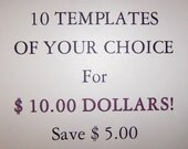 Fabric Applique TEMPLATE Pattern ONLY 10 for 10.00 SAVE 5.00