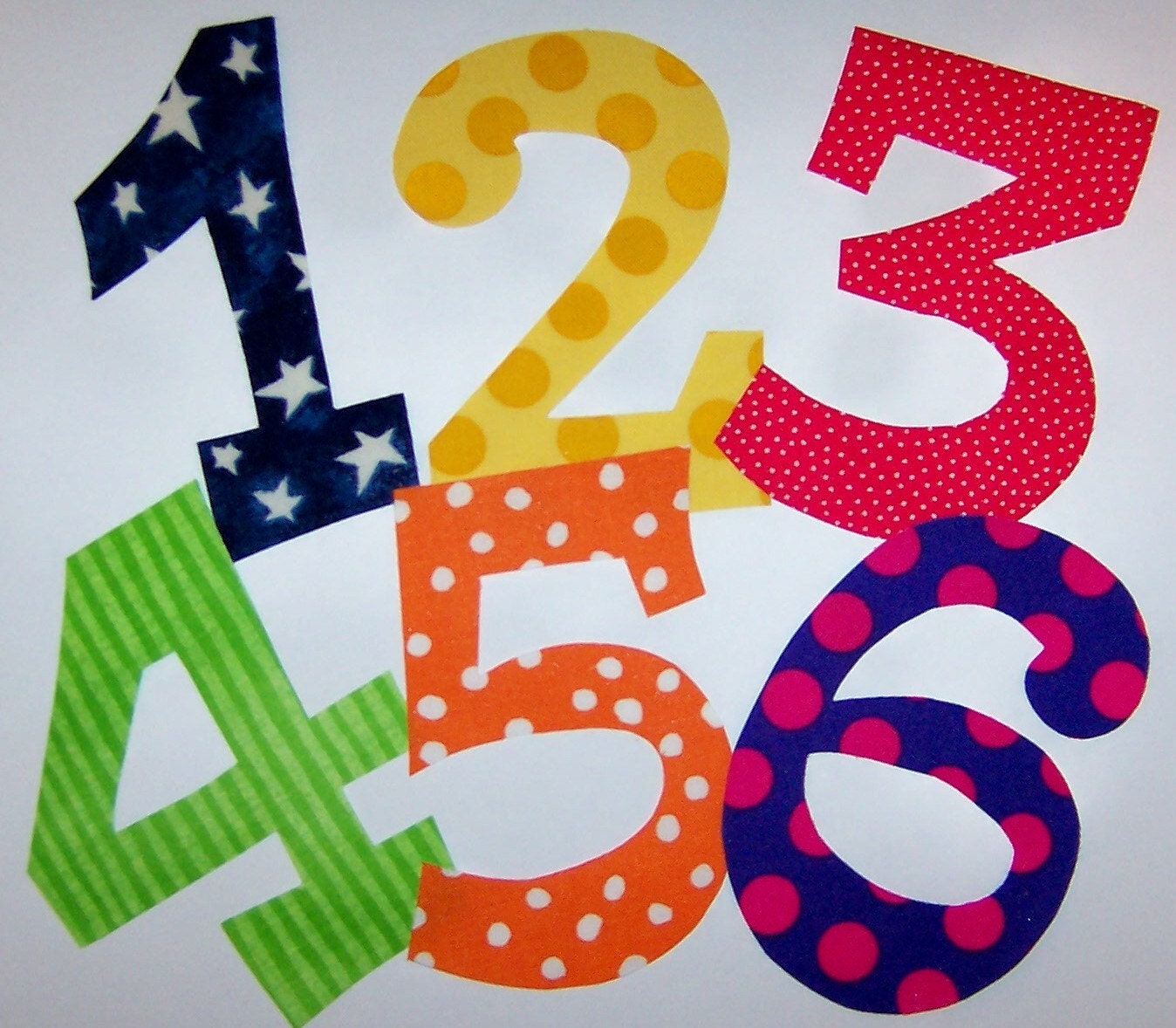Fabric Applique TEMPLATE Pattern ONLY Full Set......NUMBERS..... Fun & Funky Font 0 to 9......New