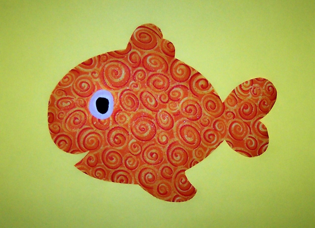 Fabric Applique TEMPLATE Pattern ONLY Chubby Fish...New by etsykim