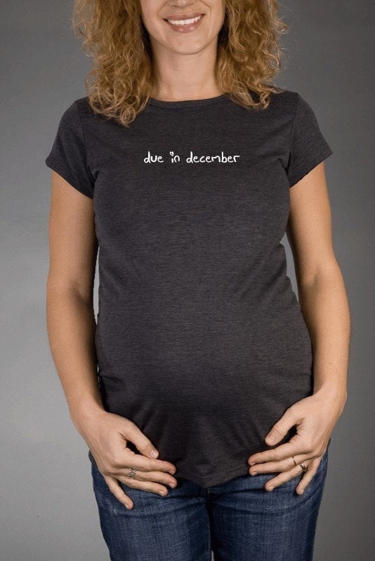 Custom Due In Heart - Charcoal Short Sleeve Maternity T-shirt