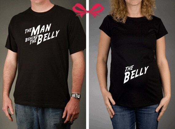Mom and Dad To Be GIFT SET - The Belly and The Man Behind the Belly Tshirts