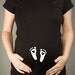 Baby Love Footprints - Black Short-Sleeved Maternity Tshirt